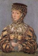 Lucas Cranach the Younger Miniature of Barbara Radziwill oil